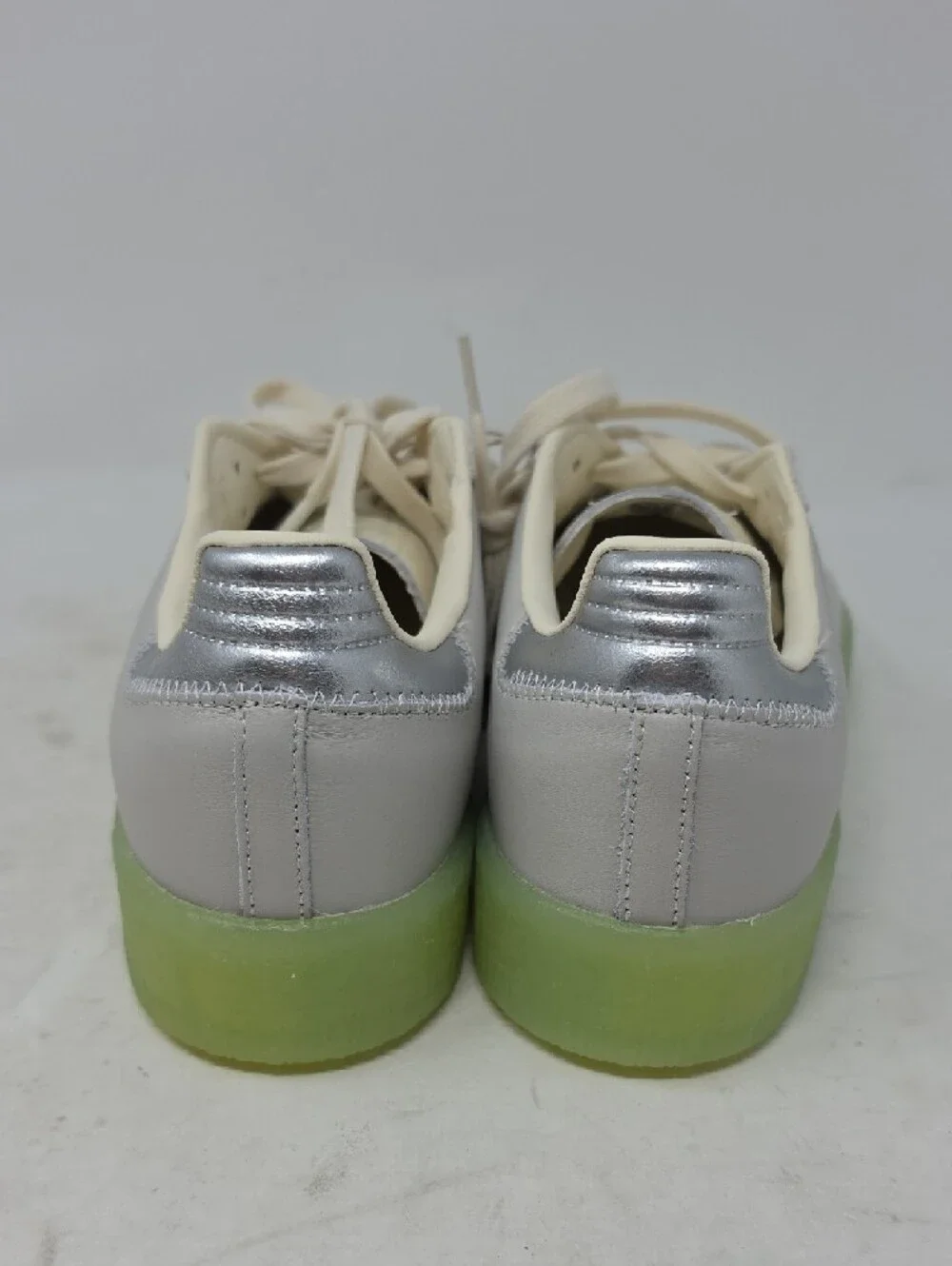 adidas Women's Sambae Platform Sneakers in Off-White and Light Green Sole Size 9 - Picture 4 of 6